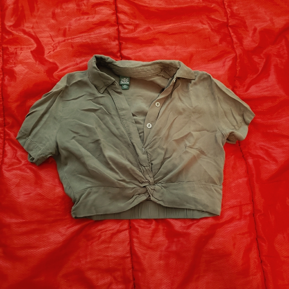 Olive Green Crop Top